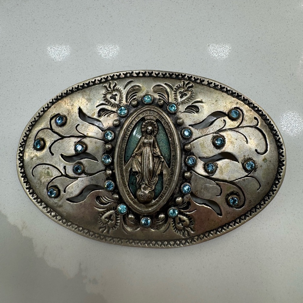 Virgins Saints & Angels Silver Milagros Buckle